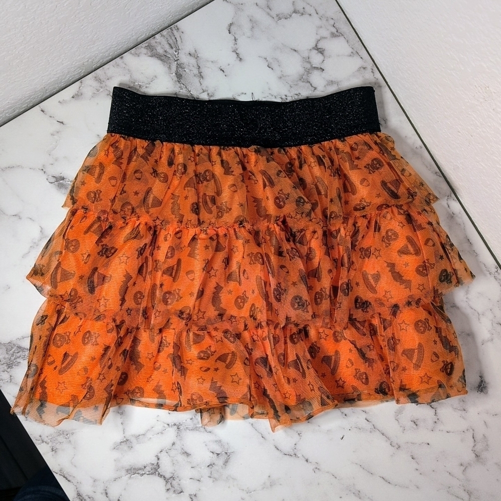 Halloween TUTU Size 3T Ruffled Orange With Assorted Pattern NWOT - Picture 1 of 5